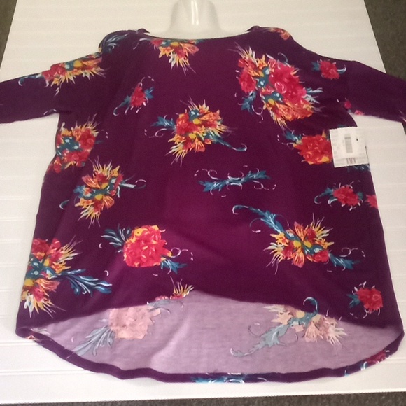 LulaRoe Purple Floral Irma Printed Top-#0215 - Picture 5 of 12